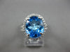 3.58CT DIAMOND & AAA BLUE TOPAZ 14KT WHITE GOLD 3D OVAL & ROUND ENGAGEMENT RING