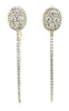 ESTATE LARGE 1.15CT DIAMOND 18KT YELLOW GOLD CLUSTER OVAL HOOP HANGING EARRINGS