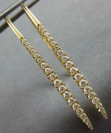LONG .58CT DIAMOND 18KT YELLOW GOLD ROUND JOURNEY FUN LEVERBACK HANGING EARRINGS