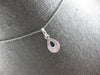 ESTATE .68CT DIAMOND & AAA SAPPHIRE 14K WHITE GOLD 3D TEAR DROP FLOATING PENDANT