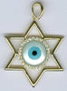 .12CT DIAMOND 14KT YELLOW GOLD 3D EVIL EYE STAR OF DAVID LUCKY FLOATING PENDANT