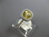 1.65CT DIAMOND & AAA YELLOW TOPAZ 14K WHITE GOLD 3D CUSHION HALO ENGAGEMENT RING