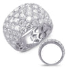 ESTATE LARGE 4.26CT DIAMOND 14KT WHITE GOLD 3D MULTI ROW PAVE ANNIVERSARY RING