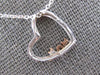 ESTATE .02CT DIAMOND 14KT WHITE & ROSE GOLD 3D OPEN HEART MOM FLOATING PENDANT