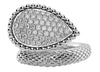 ESTATE LARGE .61CT DIAMOND 18K WHITE GOLD PAVE CRISS CROSS PEAR SHAPE SNAKE RING