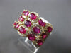 LAREG 4.69CT DIAMOND & AAA RUBY 14KT YELLOW GOLD OVAL & ROUND MULTI ROW FUN RING