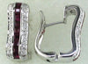 1.42CT DIAMOND & AAA RUBY 14KT WHITE GOLD 3D PRINCESS & ROUND LEVERBACK EARRINGS