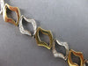 ESTATE LARGE 1.02CT DIAMOND 14KT 2 TONE GOLD 3D OPEN LEAF FUN TENNIS BRACELET