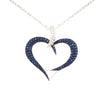 1.76CT DIAMOND & AAA SAPPHIRE 18KT WHITE GOLD OPEN HEART LOVE FLOATING PENDANT