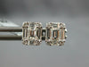 ESTATE .64CT DIAMOND 18KT WHITE GOLD 3D ROUND & BAGUETTE CLUSTER SQUARE EARRINGS