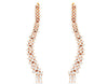 ESTATE 3.58CT DIAMOND 14KT ROSE GOLD 3 ROW FLEXIBLE CHANDELIER HANGING EARRINGS