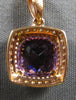 2.15CT DIAMOND & AAA AMETHYST 14KT ROSE GOLD 3D CUSHION & ROUND FILIGREE PENDANT