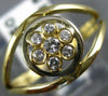 ESTATE .15CT DIAMOND 18KT YELLOW GOLD 3D FLOWER BEZEL CLASSIC LOVE RING #25832