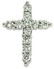.28CT DIAMOND 14KT WHITE GOLD CLASSIC ROUND SHARED PRONG CROSS FLOATING PENDANT