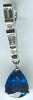 1.59CT DIAMOND & AAA SAPPHIRE 18K WHITE GOLD PEAR SHAPE ROUND & BAGUETTE PENDANT