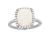 3.15CT DIAMOND & AAA OPAL 14K WHITE GOLD 3D CUSHION & ROUND HALO SQUARE FUN RING