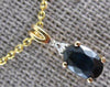 ESTATE SMALL .85CT DIAMOND & AAA SAPPHIRE 14K YELLOW GOLD 3D OVAL PENDANT #27388
