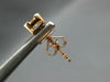 ESTATE .50CT DIAMOND 18K ROSE GOLD ROUND & BAGUETTE CLUSTER SQUARE STUD EARRINGS