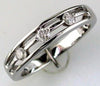ESTATE .25CT DIAMOND 14KT WHITE GOLD 3D ROUND 3 STONE ETOILE CHANNEL FUN RING