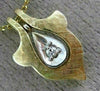 ESTATE .02CT DIAMOND 14KT WHITE & YELLOW GOLD 3D TEAR DROP ANCHOR PENDANT #22166