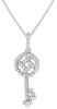 .15CT DIAMOND 14KT WHITE GOLD 3D ROUND KEY TO YOUR HEART LOVE FLOATING PENDANT