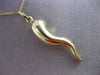 ESTATE 14K YELLOW GOLD 3D SHINY HANDCRAFTED ITALIAN HORN FLOATING PENDANT #24297