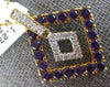 1.53CT DIAMOND & AAA AMETHYST 18K YELLOW GOLD DIAMOND SHAPE FUN FLOATING PENDANT