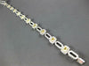 WIDE 5.80CT WHITE & FANCY YELLOW DIAMOND 18KT 2 TONE GOLD SQUARE TENNIS BRACELET