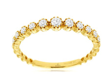 .33CT DIAMOND 14KT YELLOW GOLD 3D ROUND SEMI ETERNITY FILIGREE ANNIVERSARY RING
