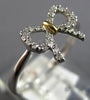 ESTATE .11CT DIAMOND 14K WHITE & YELLOW GOLD 3D CLASSIC BOW TIE RIBBON FUN RING