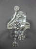 ESTATE LARGE 1.15CT DIAMOND 18K WHITE GOLD MULTI ROW FLOWER CRISS CROSS FUN RING