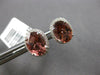 2.71CT DIAMOND & AAA PINK TOURMALINE 18KT WHITE GOLD OVAL & ROUND STUD EARRINGS