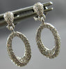 ESTATE .31CT DIAMOND 14KT WHITE GOLD 3D CLASSIC OPEN OVAL FUN HANGING EARRINGS