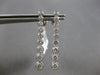 LARGE 1.0CT DIAMOND 14KT WHITE GOLD JOURNEY BEZEL BAR SCREWBACK HANGING EARRINGS