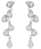 ESTATE .62CT DIAMOND 14KT WHITE GOLD 3D MULTI LEAF FILIGREE FUN HANGING EARRINGS