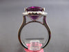 EXTRA LARGE 9.88CT DIAMOND & AAA RHODOLITE 18KT WHITE GOLD OVAL ENGAGEMENT RING