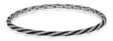 3.3CT WHITE & BLACK DIAMOND 18KT WHITE GOLD MULTI ROW ETERNITY BANGLE BRACELET