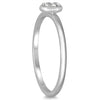 ESTATE .10CT DIAMOND 14K WHITE GOLD CLASSIC ROUND PAVE FLOWER CIRCULAR LOVE RING
