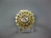 ESTATE WIDE .75CT DIAMOND 14KT YELLOW GOLD 3D FLOWER FILIGREE MILGRAIN FUN RING