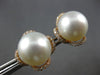 LARGE .43CT DIAMOND & AAA SOUTH SEA PEARL 18KT ROSE GOLD 3D FLOWER STUD EARRINGS