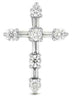 .64CT DIAMOND 14KT WHITE GOLD 3D CLASSIC ROUND & BAGUETTE CROSS FLOATING PENDANT