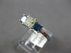 1.27CT FANCY YELLOW & BLUE DIAMOND 14K WHITE GOLD 3 STONE LUCIDA ENGAGEMENT RING