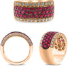 1.89CT DIAMOND & AAA RUBY 14KT ROSE GOLD 3D ROUND WEDDING BAND ENGAGEMENT RING