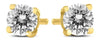 ESTATE .38CT DIAMOND 14KT YELLOW GOLD 3D CLASSIC ROUND FOUR PRONG STUD EARRINGS