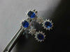2.31CT DIAMOND & AAA SAPPHIRE 18K WHITE GOLD OVAL & ROUND DOUBLE FLOWER EARRINGS