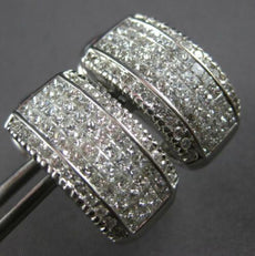 LARGE 2.35CT DIAMOND 18KT WHITE GOLD ROUND & PRINCESS INVISIBLE EARRINGS #27715