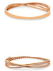 .78CT DIAMOND 14KT ROSE GOLD MULTI ROW CRISS CROSS INFINITY CUFF BANGLE BRACELET