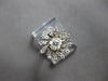 .45CT DIAMOND 14KT WHITE GOLD 3D ROUND MULTI LEAF FLOWER FRIENDSHIP RING #27962