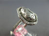 ESTATE LARGE .65CT DIAMOND 18KT WHITE GOLD 3D ETOILE OVAL MATTE & SHINY FUN RING
