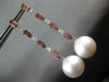 2.92CT DIAMOND & AAA PINK TOURMALINE & PEARL 18KT WHITE & ROSE GOLD 3D EARRINGS